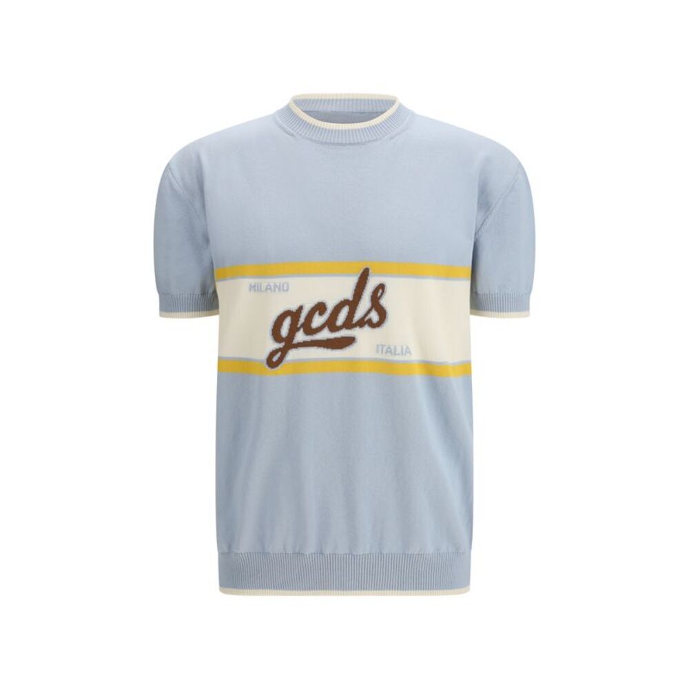 Gcds Men Logo Script Crewneck With Short Sleeves